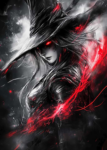 Dark Witch with Red Eyes