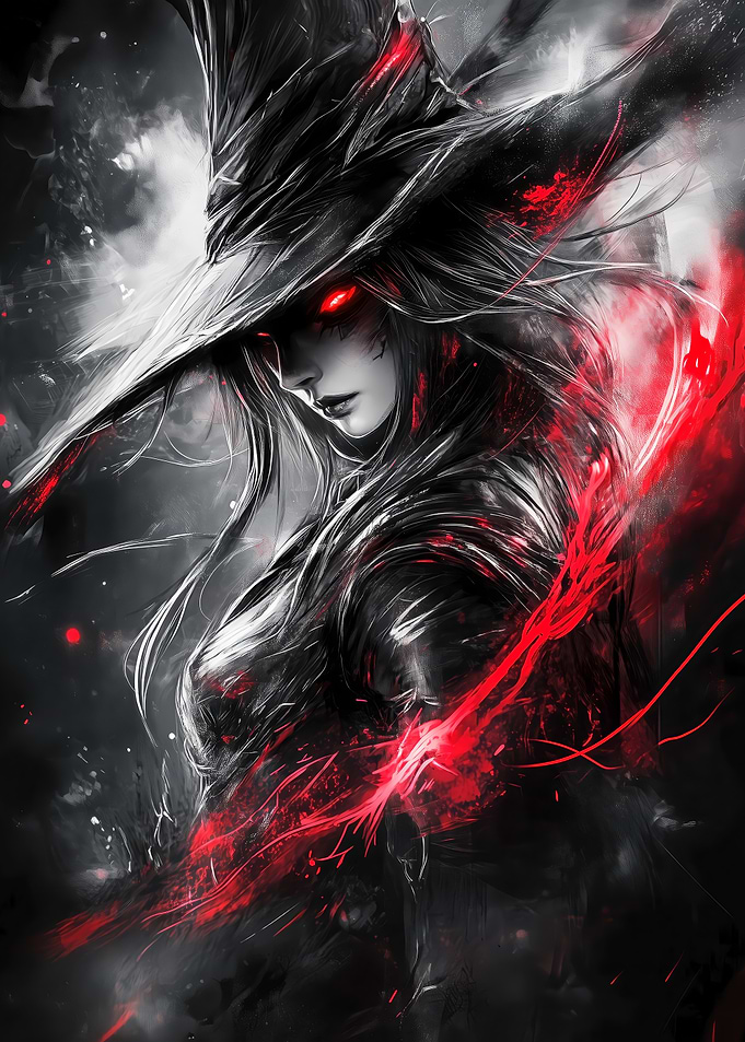 Dark Witch with Red Eyes