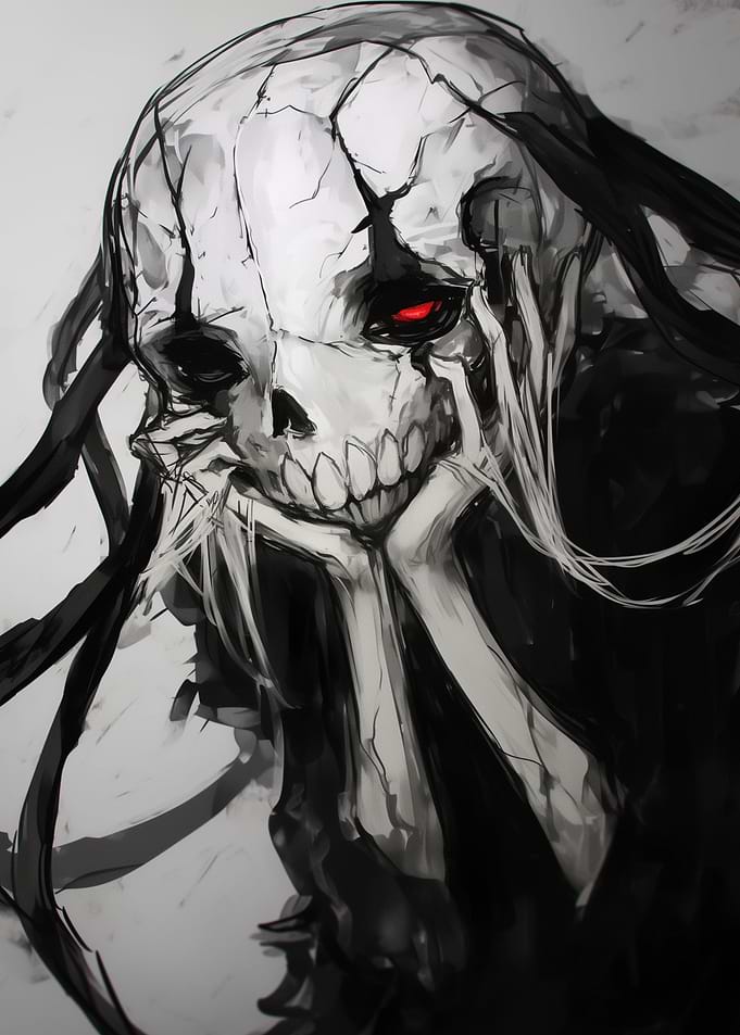 Skeletal Figure with Red Eye