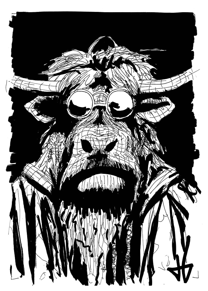 Cool Bull, Bull with Sunglasses