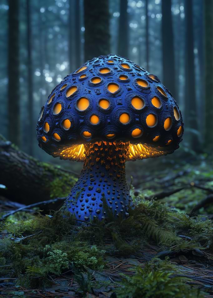 Luminous Forest Mushroom