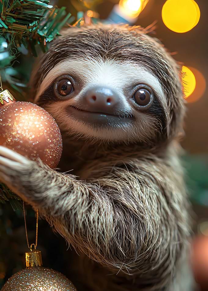 Sloth Christmas Ornament