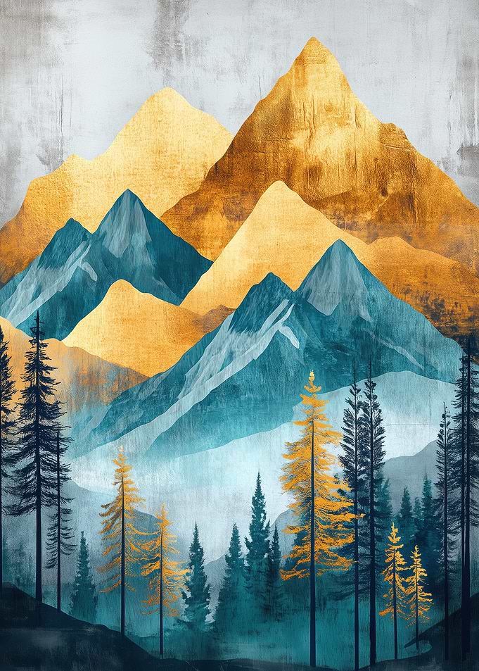 Golden Mountain Landscape