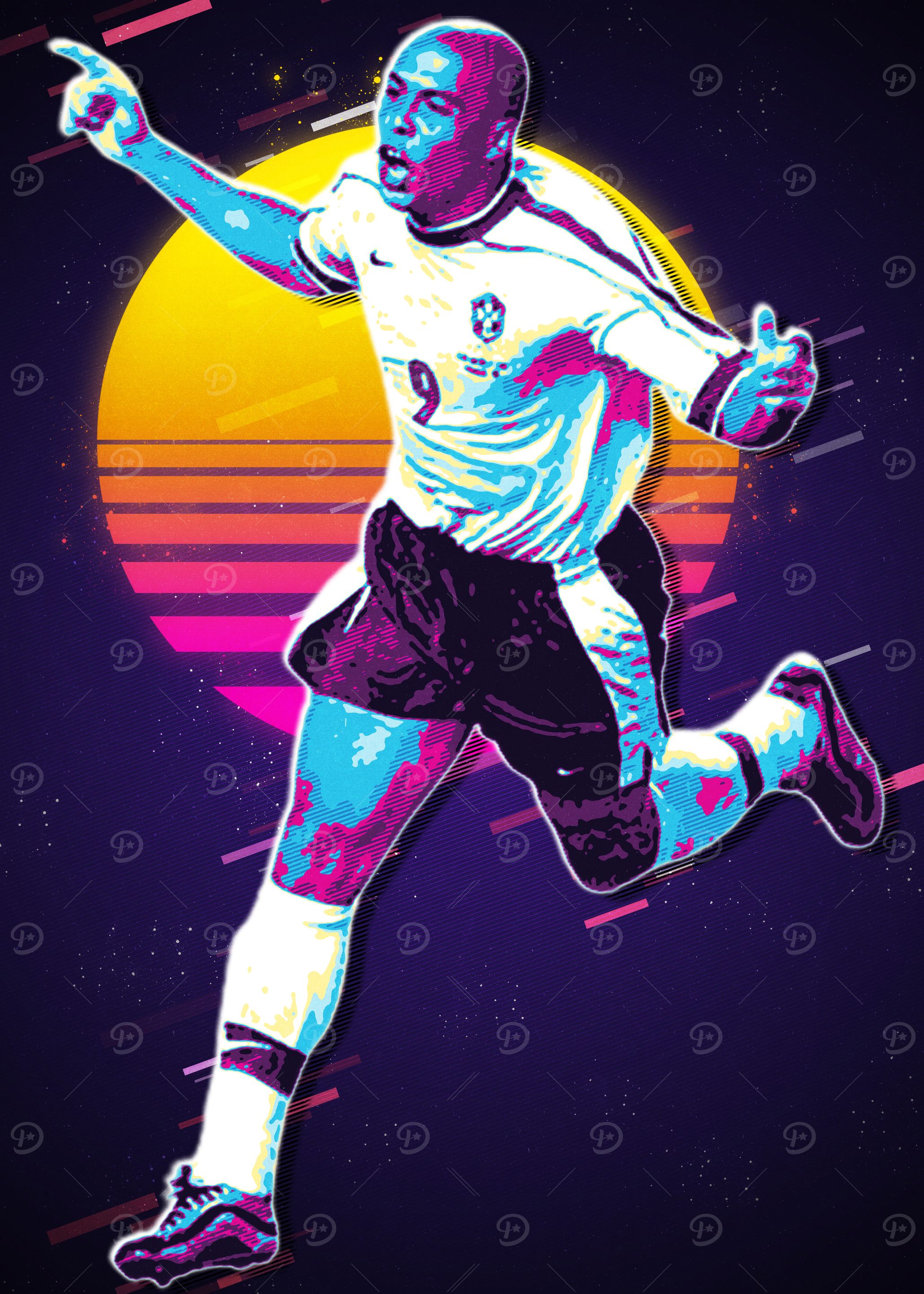 Ronaldo Nazario Retro Art