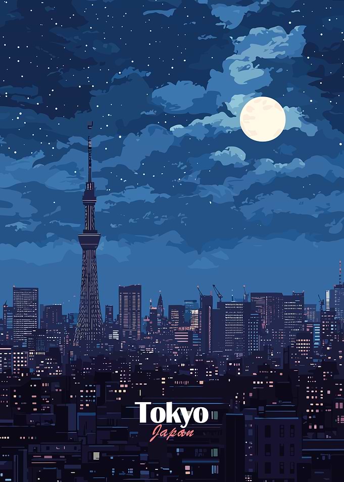 Tokyo Skyline Night