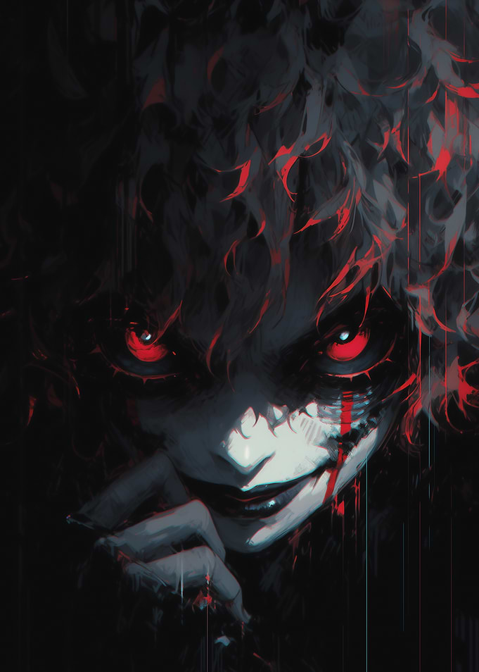 Anime Character with Red Eyes