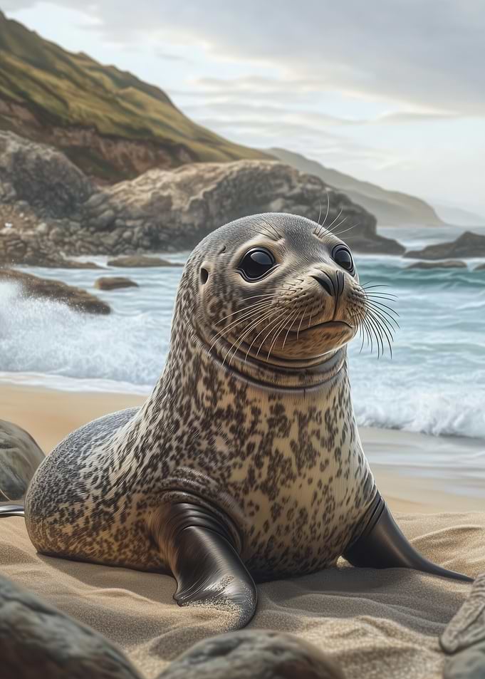 Harbor Seal Pup on the Beach