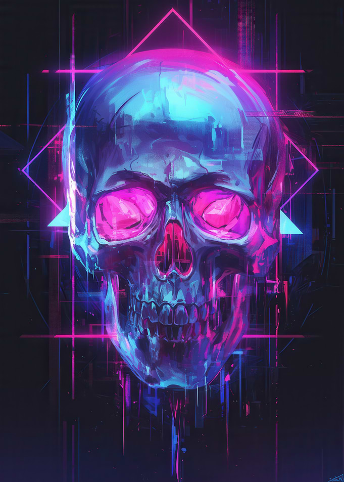 Neon Skull Art