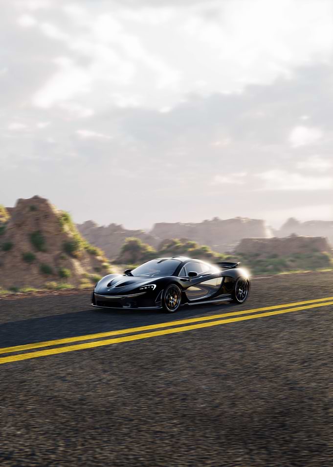 Black McLaren P1 on Road