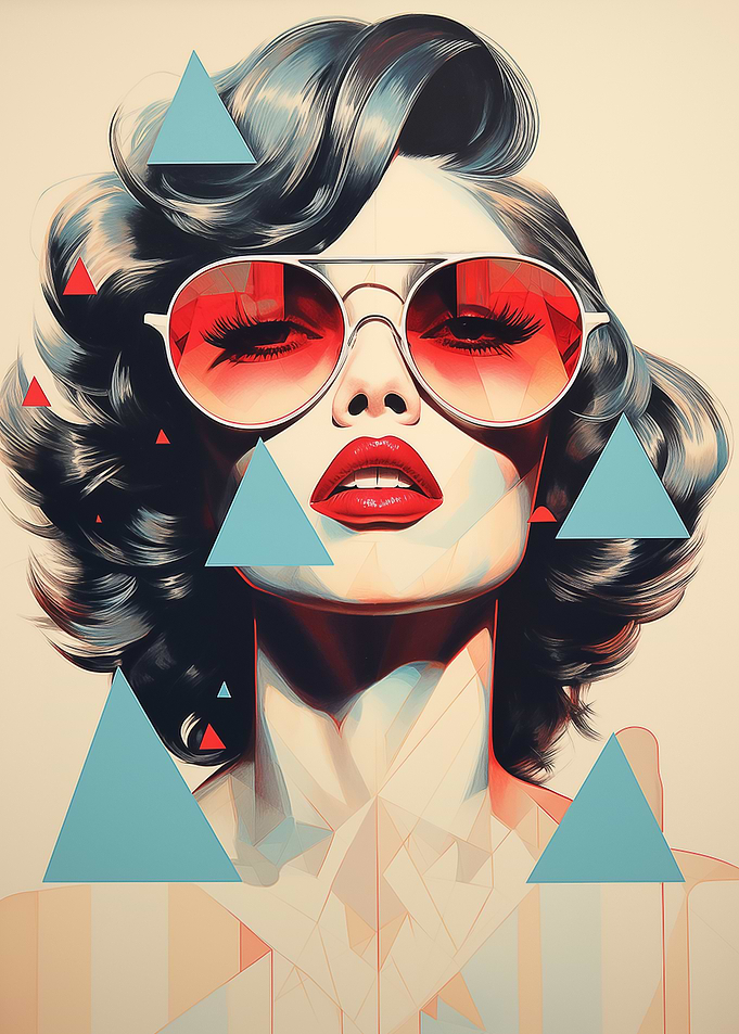 Woman with sunglasses Art