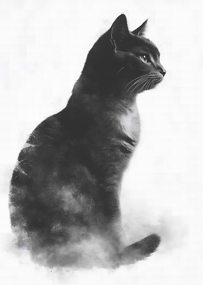 Black Cat in Smoke