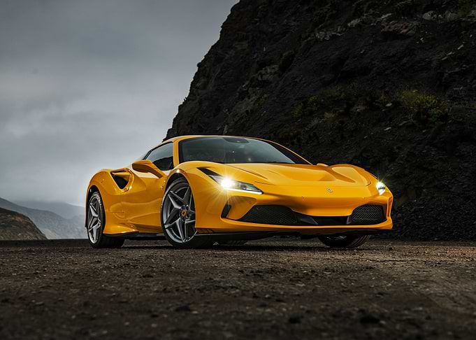 Yellow Ferrari 296 GTE