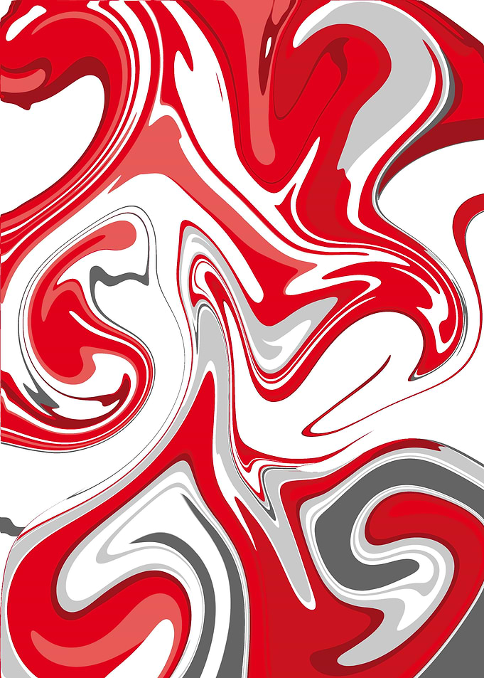 Red and Grey Swirl Abstract