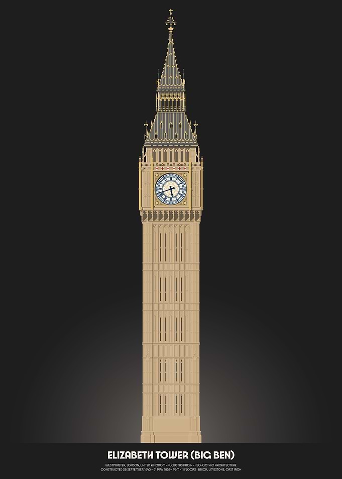 Big Ben Elizabeth Tower Illustration