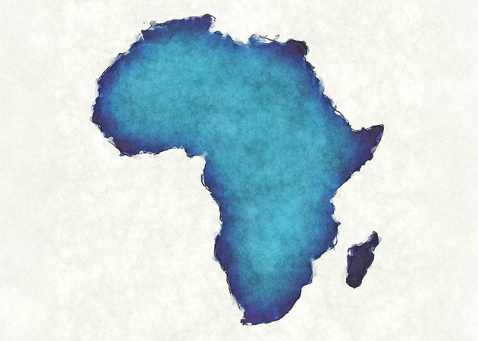Africa watercolor map