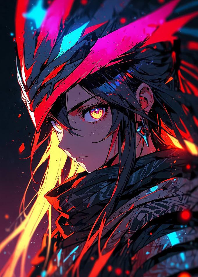 Anime Girl with Red Headpiece