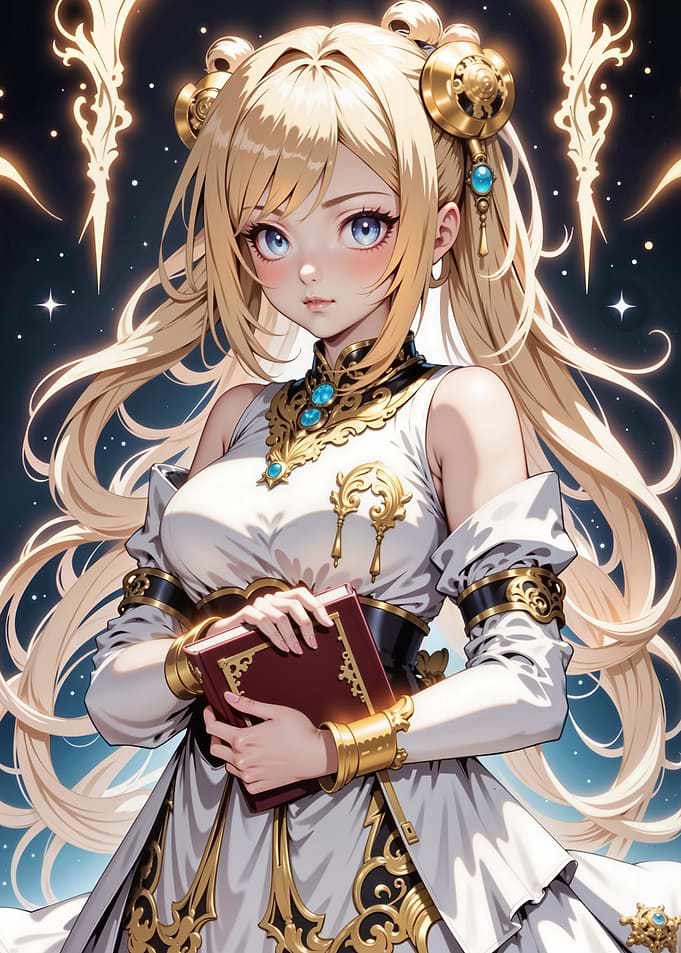 Anime Girl with Book