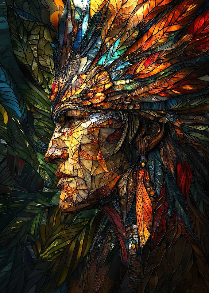 Native American Stained Glass
