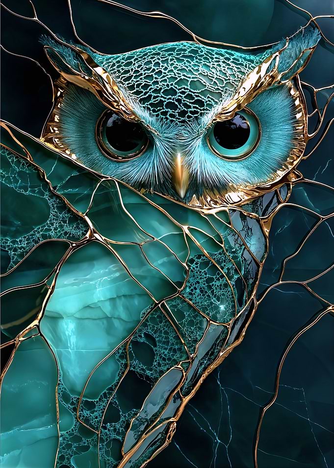 Kinstugi Golden Owl in Teal