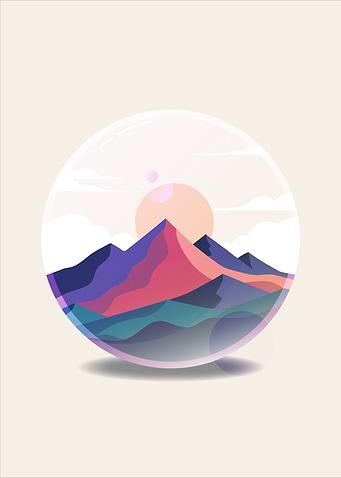 Glass Planet - Mountain Sunset