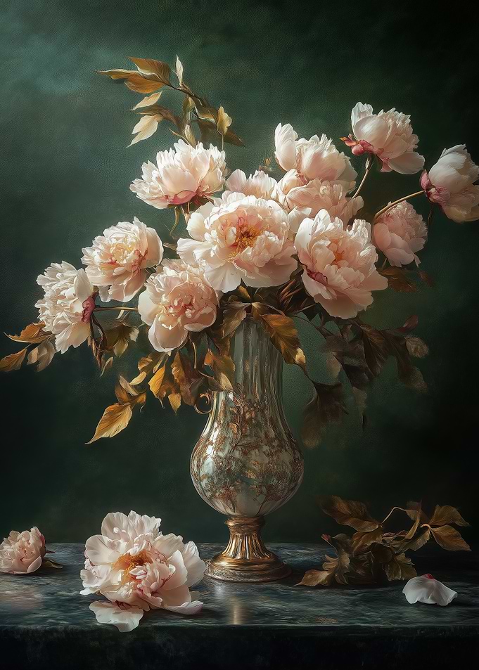 Peony Bouquet in Vase