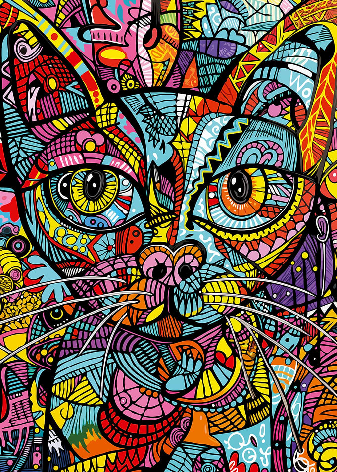 Abstract Cat Portrait