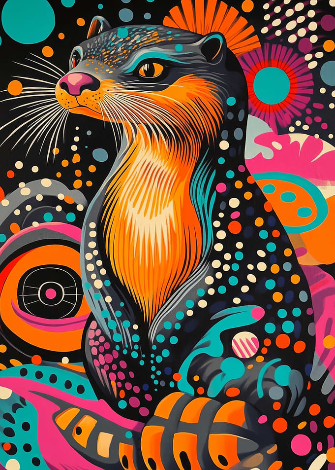 Otter in Psychedelic Art | Otter - Playful Pop Art