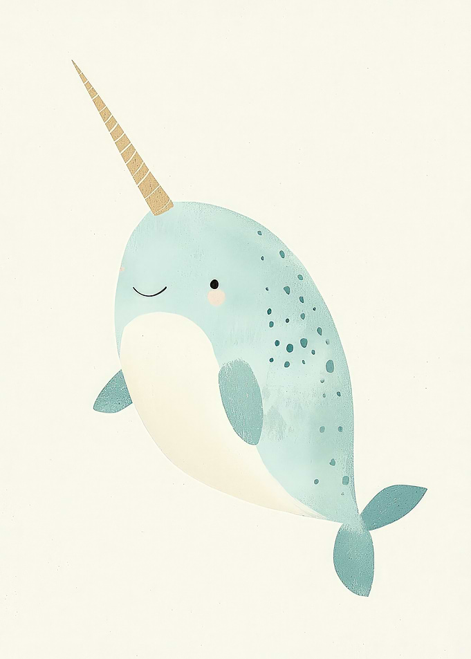 Cute Narwhal Illustration