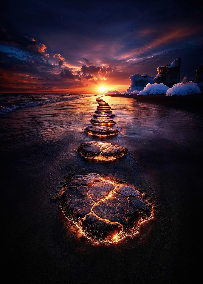 Sunset Path to the Horizon