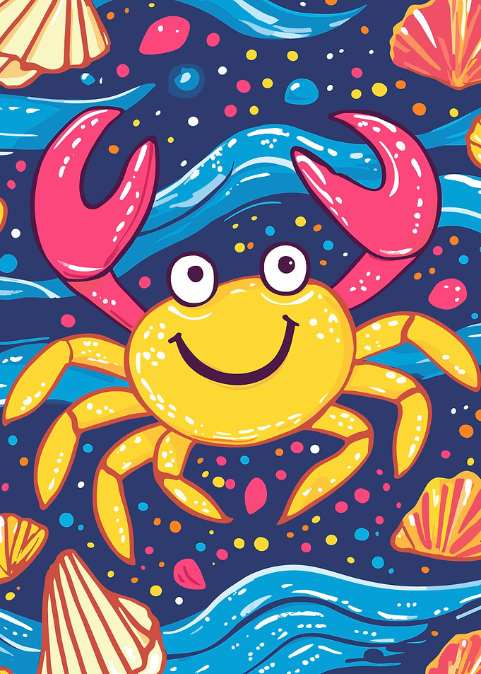 Smiling Crab Illustration