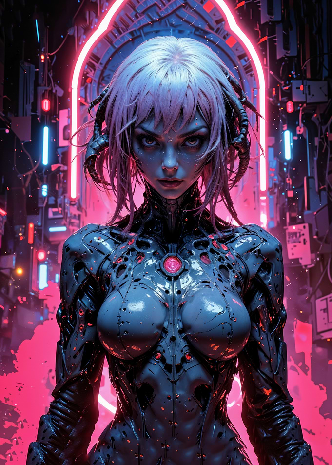 Cyberpunk Girl Android