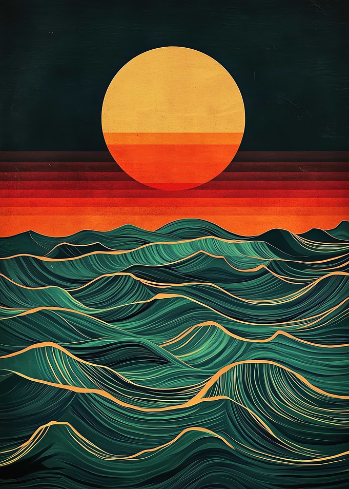 Sunset Ocean Waves