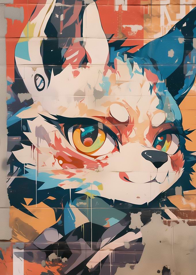 Anime Fox Mural
