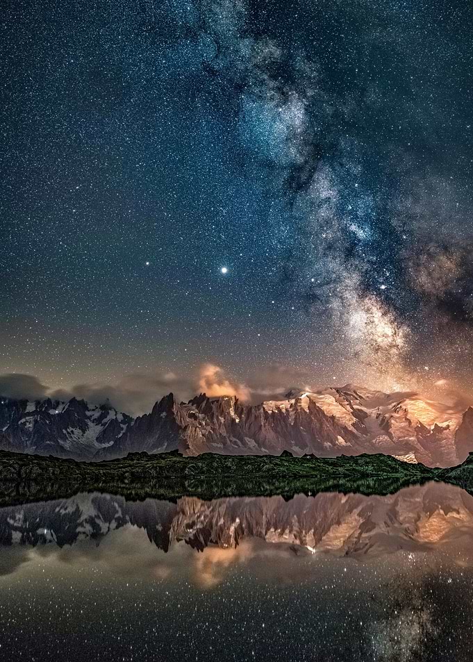 Milky Way Over Mountains