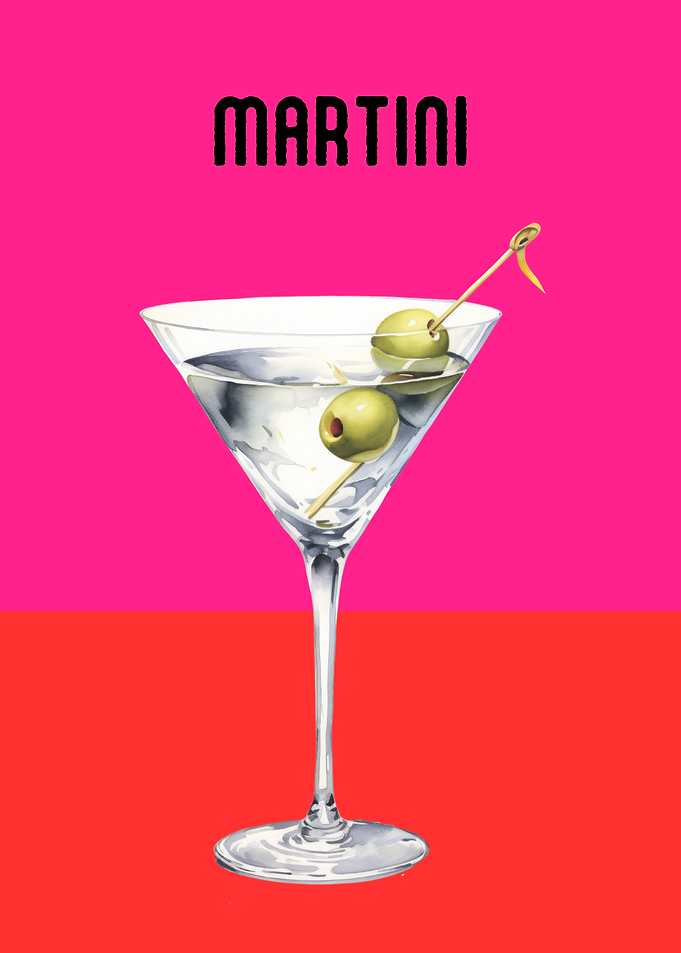 Classic Martini Cocktail Poster | Elegant Bar Wall Art