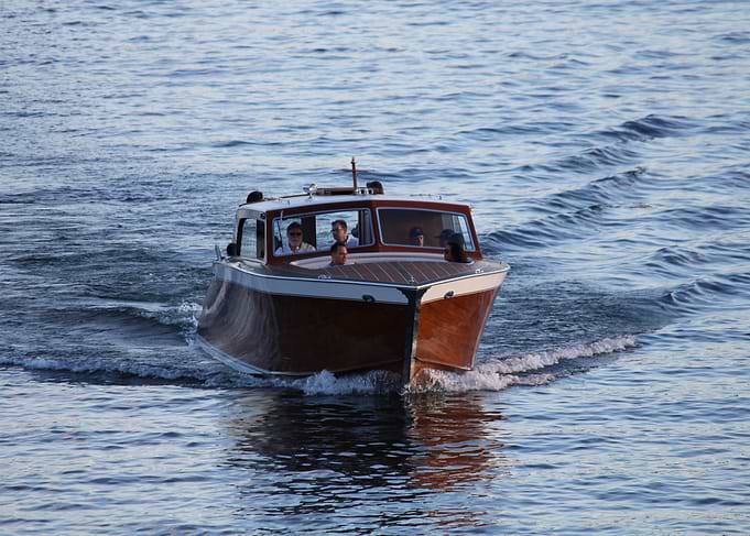 Classic Wooden Boat on Water