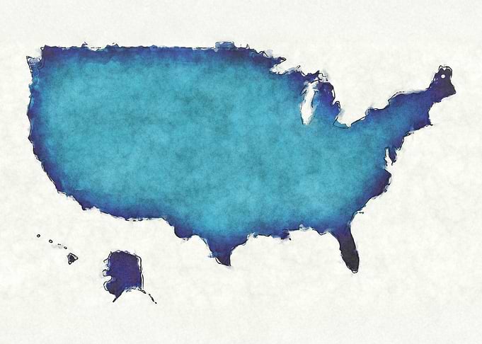 USA watercolor map
