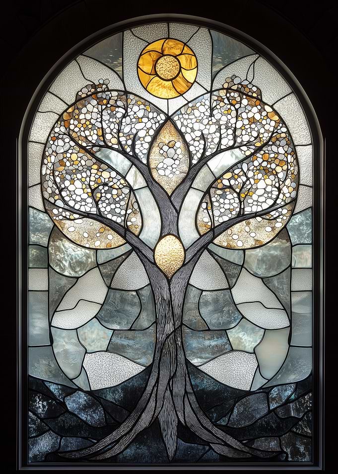 Tree Stained Glass Artwork