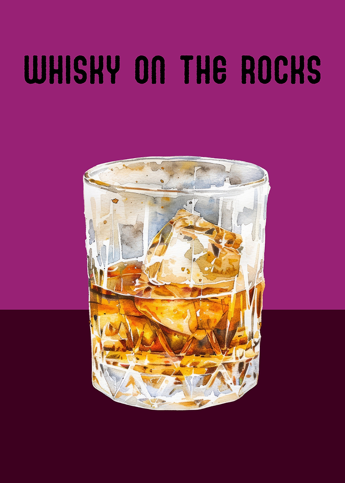 Whisky on the Rocks Poster | Classic Bar Wall Art