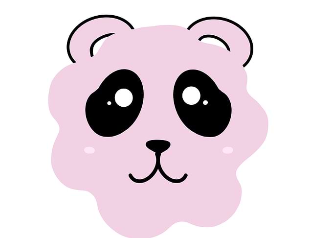 Cute Pink Panda Face