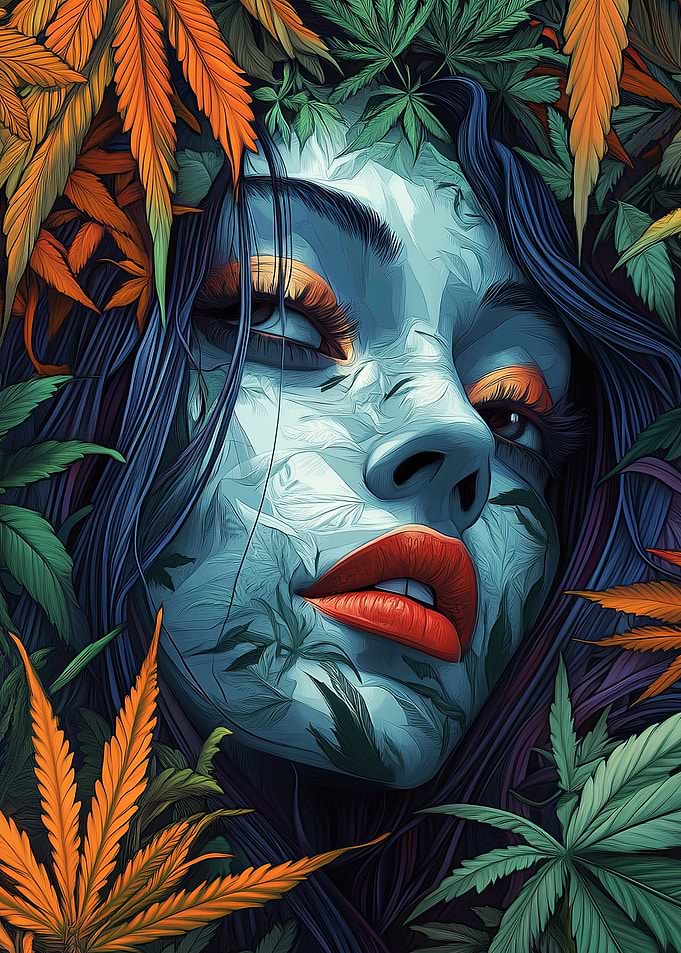 Woman in Leaves