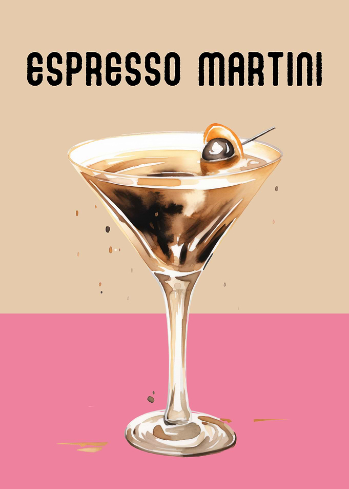Espresso Martini Cocktail Poster | Sophisticated Bar Wall Art