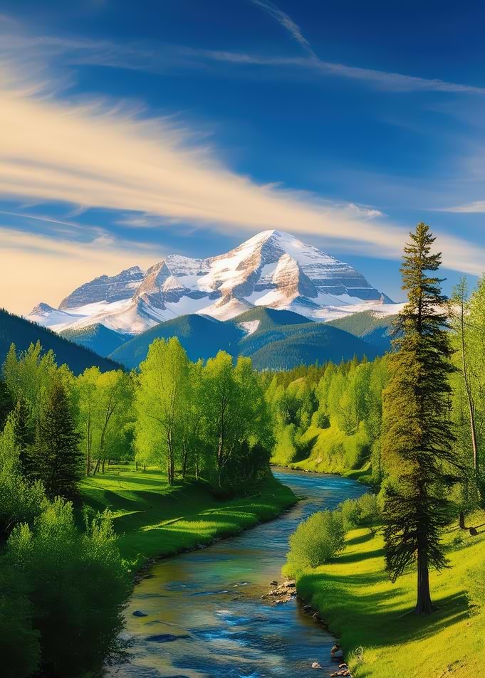 Mountain River Landscape