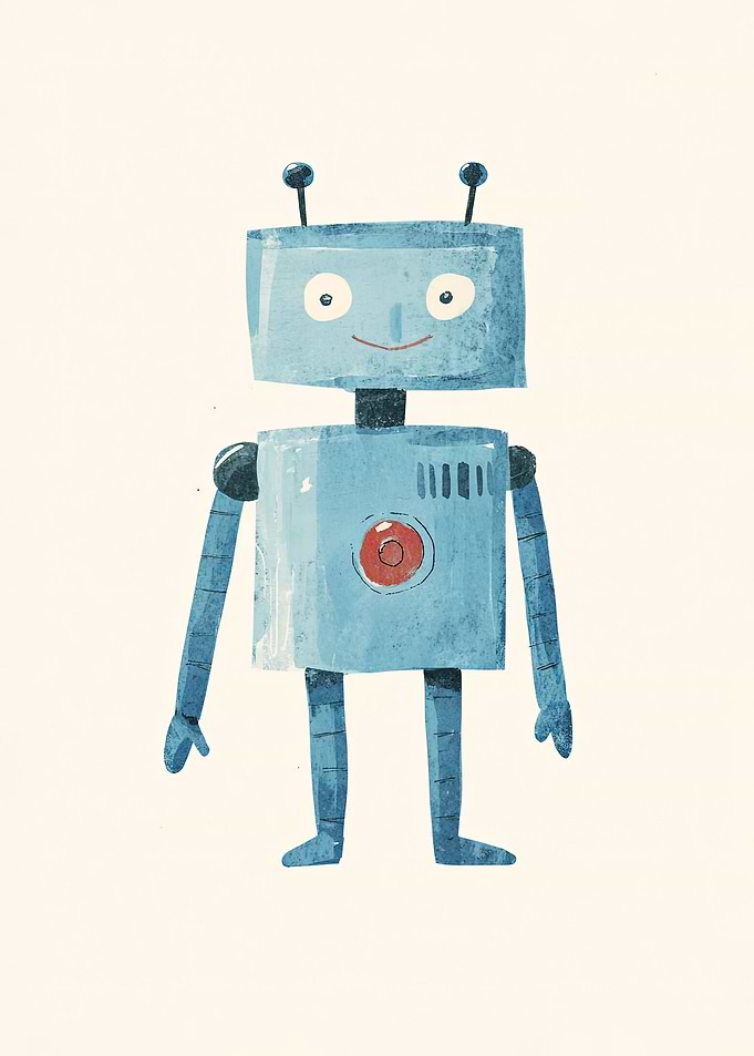 Smiling Robot Illustration