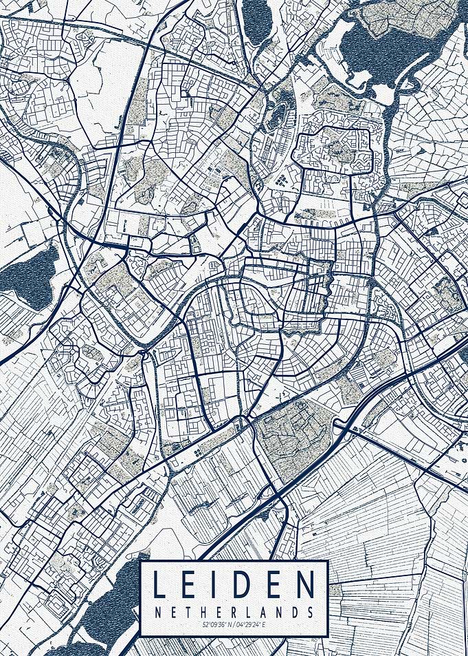 Leiden City Map Netherlands Coastal