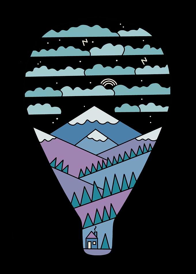 Night in the Cabin - A minimal artwork