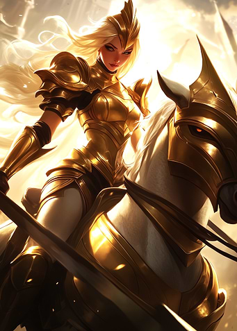 Golden Warrior on Horseback
