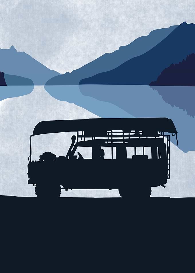 Silhouette of a 4x4