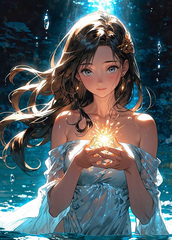 Anime Girl with Light