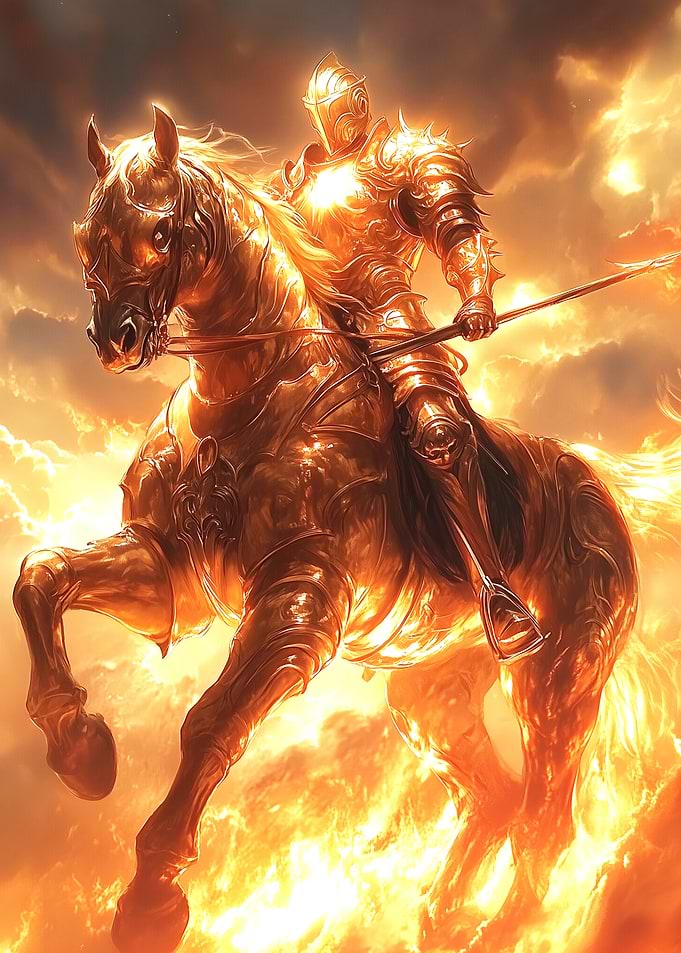 Golden Knight on Horseback